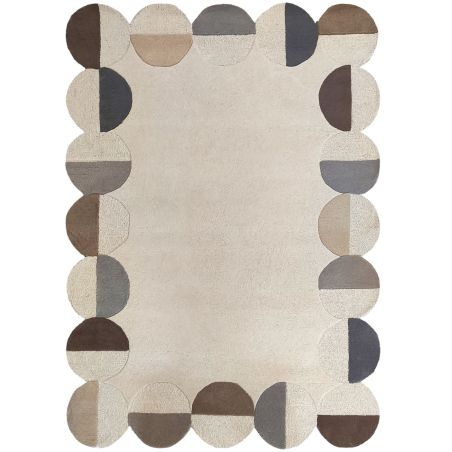 tapis de salon en laine beige multicolore Abstract Mia Frame tapis de salon en laine beige multicolore Abstract Mia Frame