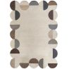 tapis de salon en laine beige multicolore Abstract Mia Frame