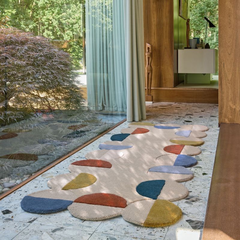 copy oftapis de couloir en laine multicolore Abstract Mia Frame ambiance