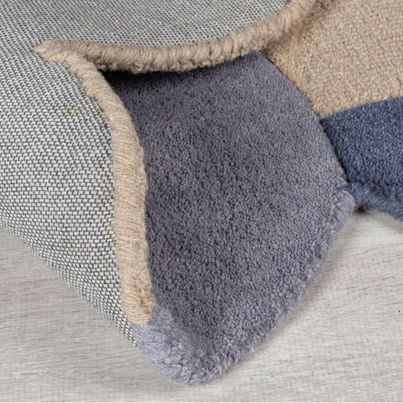 copy oftapis de couloir en laine multicolore Abstract Mia Frame détail revetement