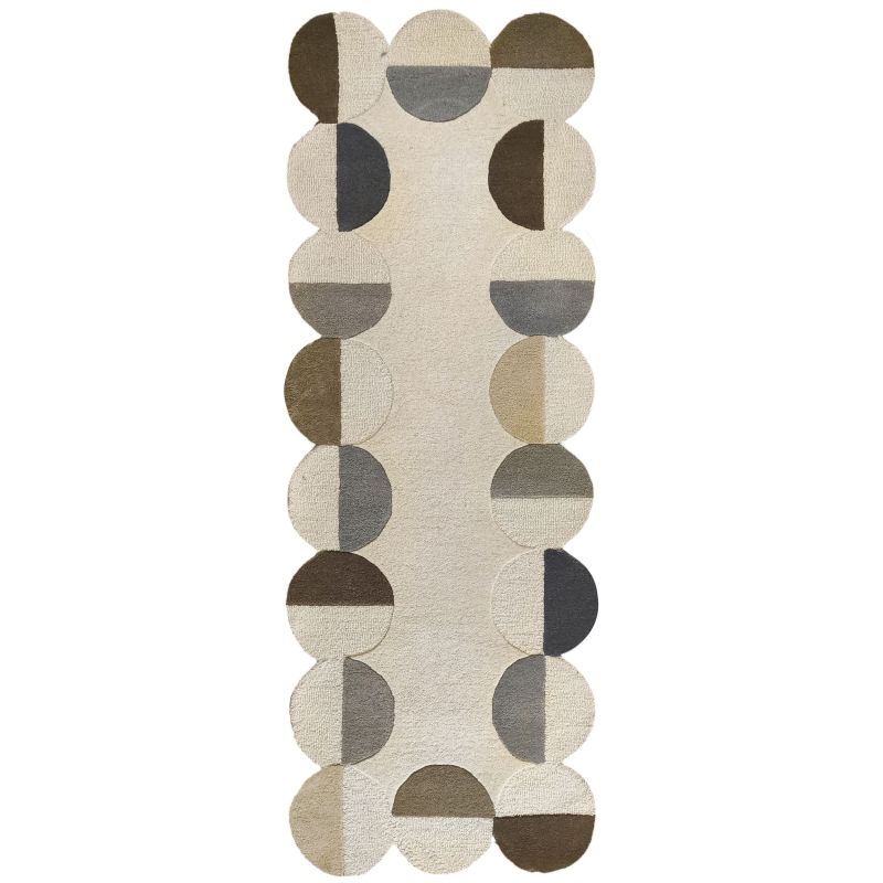 tapis de couloir en laine beige multicolore Abstract Mia Frame