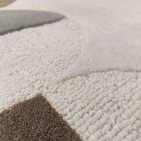 tapis de couloir en laine beige multicolore Abstract Mia Frame détail matiere tapis de couloir en laine beige multicolore Abstract Mia Frame détail matiere