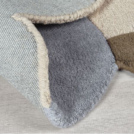 tapis de couloir en laine beige multicolore Abstract Mia Frame détail revetement tapis de couloir en laine beige multicolore Abstract Mia Frame détail revetement
