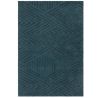 Tapis moderne motifs triangles en relief laine bleu canard Halifax