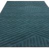 Tapis moderne motifs triangles en relief laine bleu canard Halifax