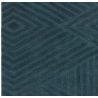 Tapis moderne motifs triangles en relief laine bleu canard Halifax