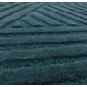 Tapis moderne motifs triangles en relief laine bleu canard Halifax