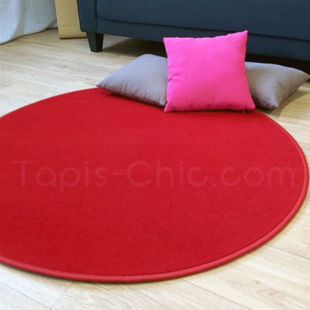Tapis sur mesure rond Rouge par Vorwerk gamme Modena chambre Tapis sur mesure rond Rouge par Vorwerk gamme Modena chambre