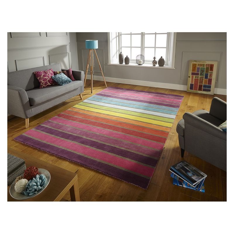 Tapis coloré en pure Laine Multicolore Candy