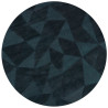 Tapis rond en laine moderne bleu canard Shard