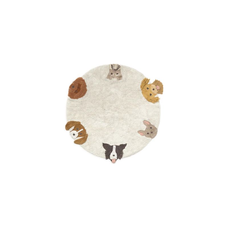 Tapis Enfant Rond lavable en machine Chiens