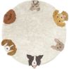 Tapis Enfant Rond lavable en machine Chiens