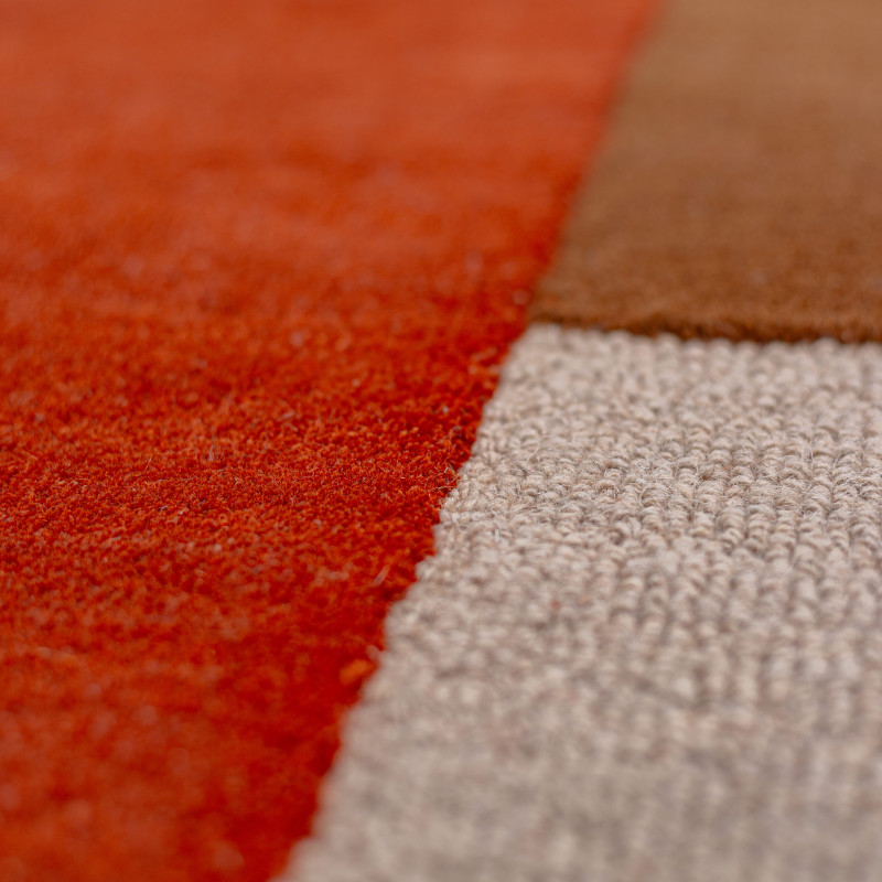 Tapis de salon en laine orange Abstract Mia Segment