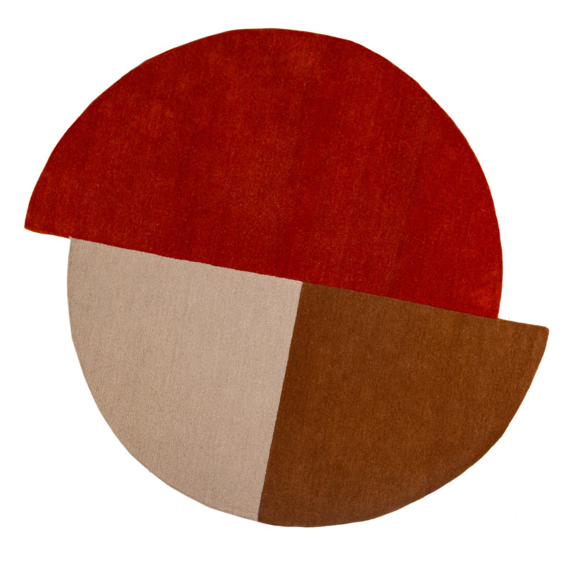 Tapis de salon en laine orange Abstract Mia Segment