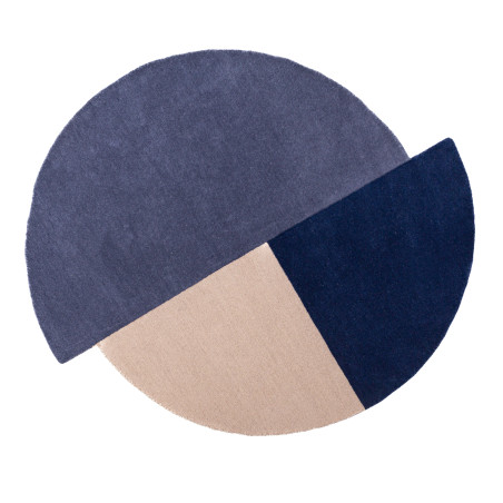 Tapis de salon en laine bleu Abstract Mia Segment