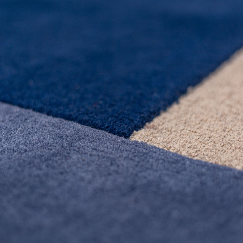 Tapis de salon en laine bleu Abstract Mia Segment
