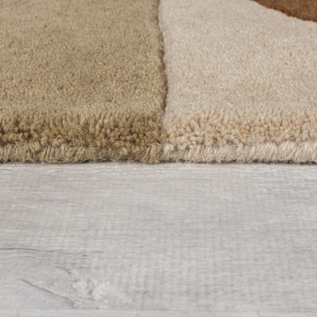 Tapis de salon pure laine multicolore Olbix bordure