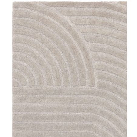 Tapis moderne motifs triangles en relief en laine gris Halifax motif