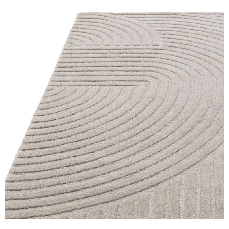 Tapis moderne motifs triangles en relief en laine gris Halifax design