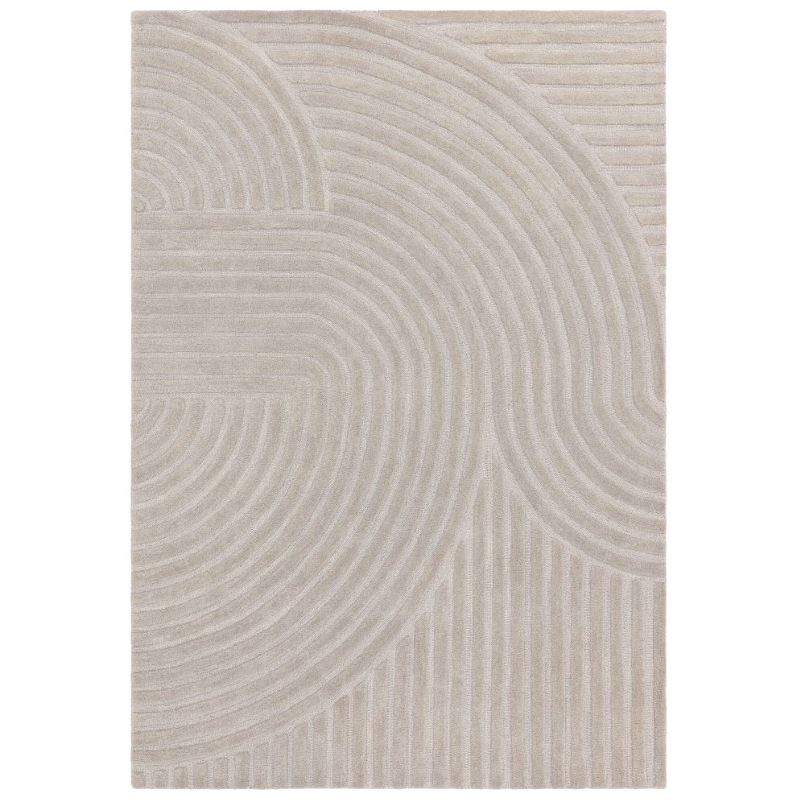 Tapis modernemotifs triangles en relief en laine gris Halifax