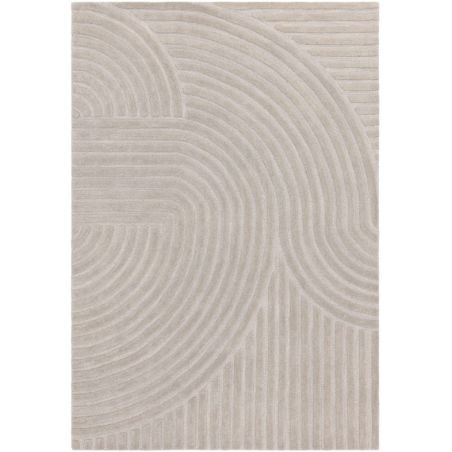 Tapis modernemotifs triangles en relief en laine gris Halifax