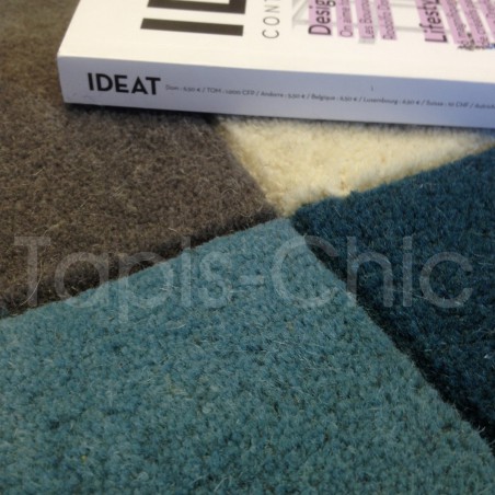 Tapis de salon bloc en laine