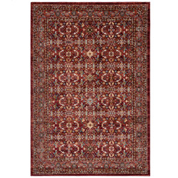 Tapis de salon à motifs persans rouge Sandford