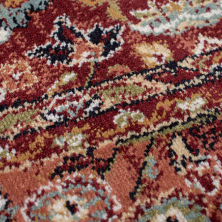 Tapis de salon à motifs persans rouge Sandford détail