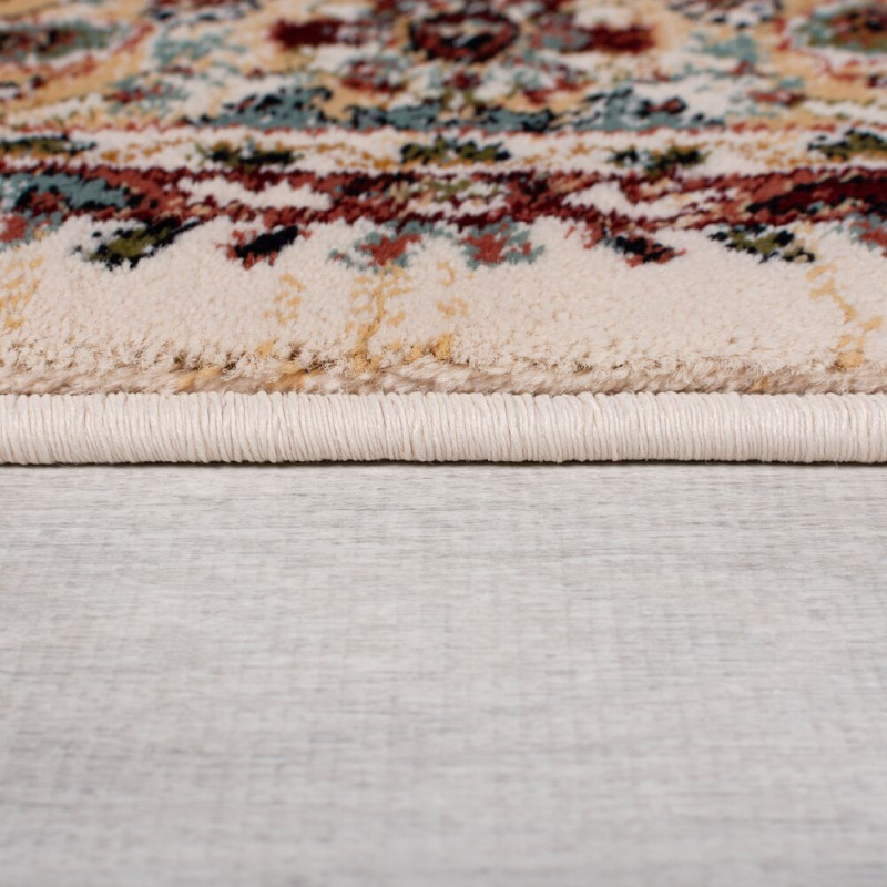 Tapis de couloir à motifs persans beige Sandford épaisseur