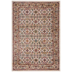 Tapis de salon à motifs persans beige Sandford