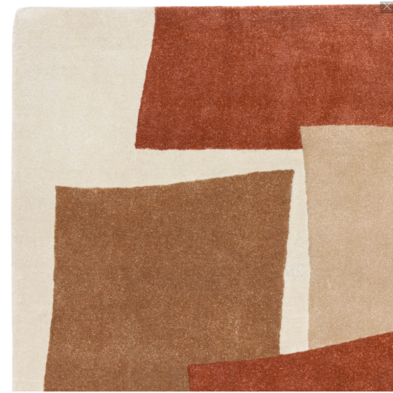 Tapis contemporain tufté main en polypropylène recyclé terracotta  Rawson zoom