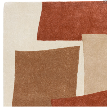 Tapis contemporain tufté main en polypropylène recyclé terracotta  Rawson zoom