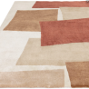 Tapis contemporain tufté main en polypropylène recyclé terracotta  Rawson biais