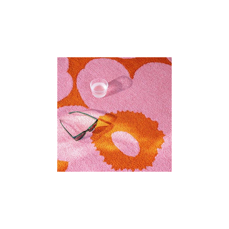Tapis indoor/ outdoor en polypropylène Unikko rose zoom