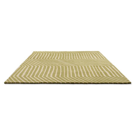 Tapisde salon en laine motif géométrique vert Kalasääski Marimekko à plat