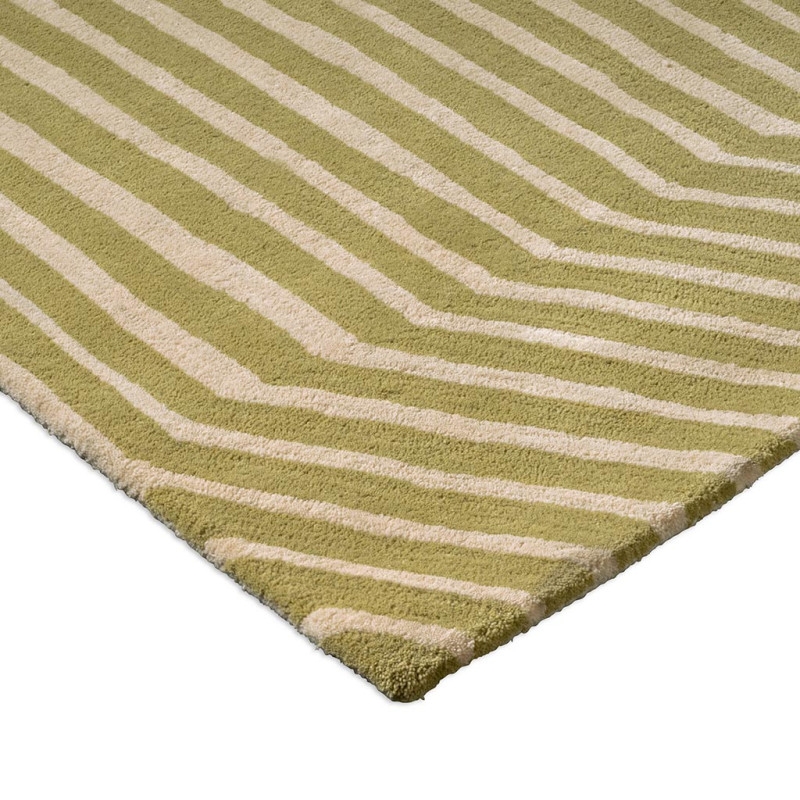 Tapisde salon en laine motif géométrique vert Kalasääski Marimekko angle