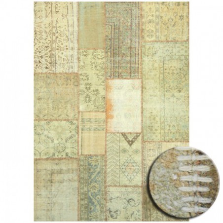 Tapis Patchwork Kilim Up-Cycle Crème et Beige par Angelo Tapis Patchwork Kilim Up-Cycle Crème et Beige par Angelo
