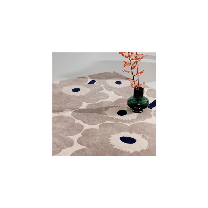 Tapis haut de gamme en laine écru Unikko Grège par Marimekko detail