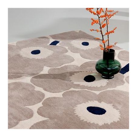 Tapis haut de gamme en laine écru Unikko Grège par Marimekko detail