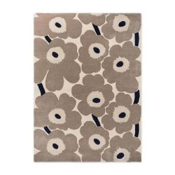 Tapis haut de gamme en laine écru Unikko Grège par Marimekko
