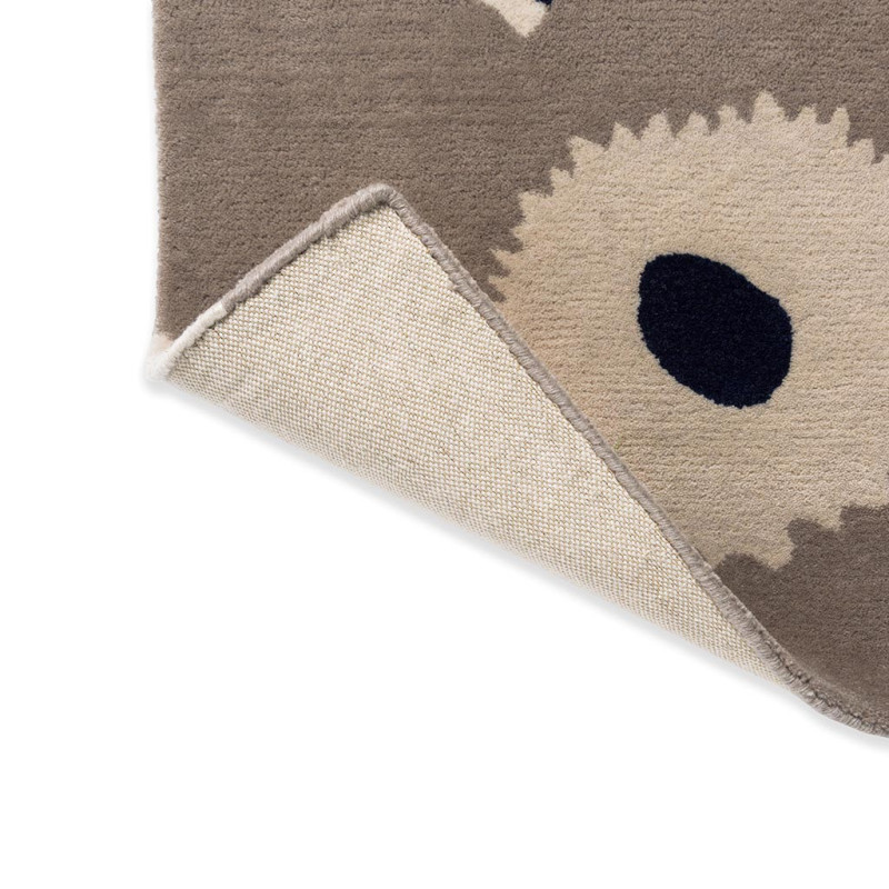 Tapis haut de gamme en laine écru Unikko Grège par Marimekko dos