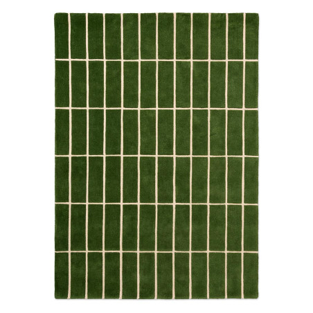 Tapis haut de gamme en laine vert Tiiliskivi par Marimekko