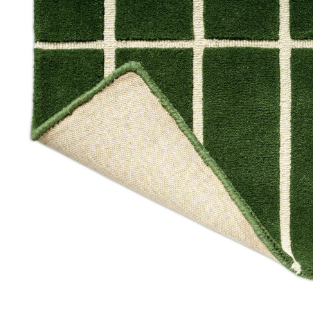Tapis haut de gamme en laine vert Tiiliskivi par Marimekko replié