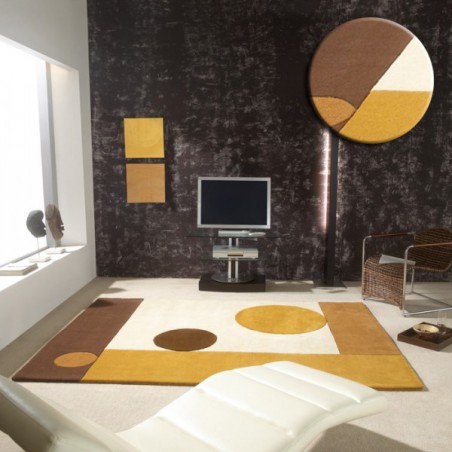 Tapis Contemporain Moon Beige par Carving Tapis Contemporain Moon Beige par Carving