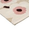 Tapis haut de gamme en laine beige et rose Unikko par Marimekko motif