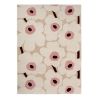 Tapis haut de gamme en laine beige et rose Unikko par Marimekko