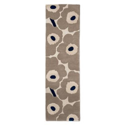 Tapis de couloir en laine grège Unikko par Marimekko
