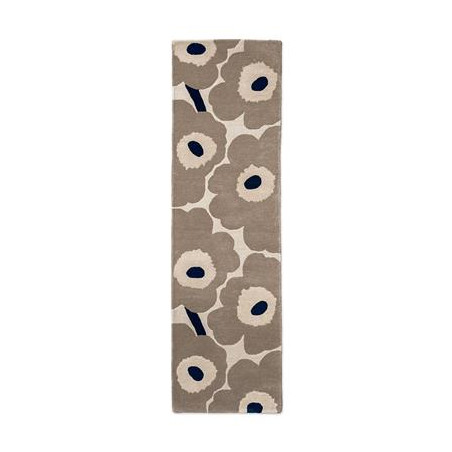 Tapis de couloir en laine grège Unikko par Marimekko