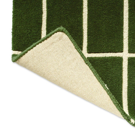 Tapis de couloir haut de gamme en laine vert Tiiliskivi par Marimekko replié
