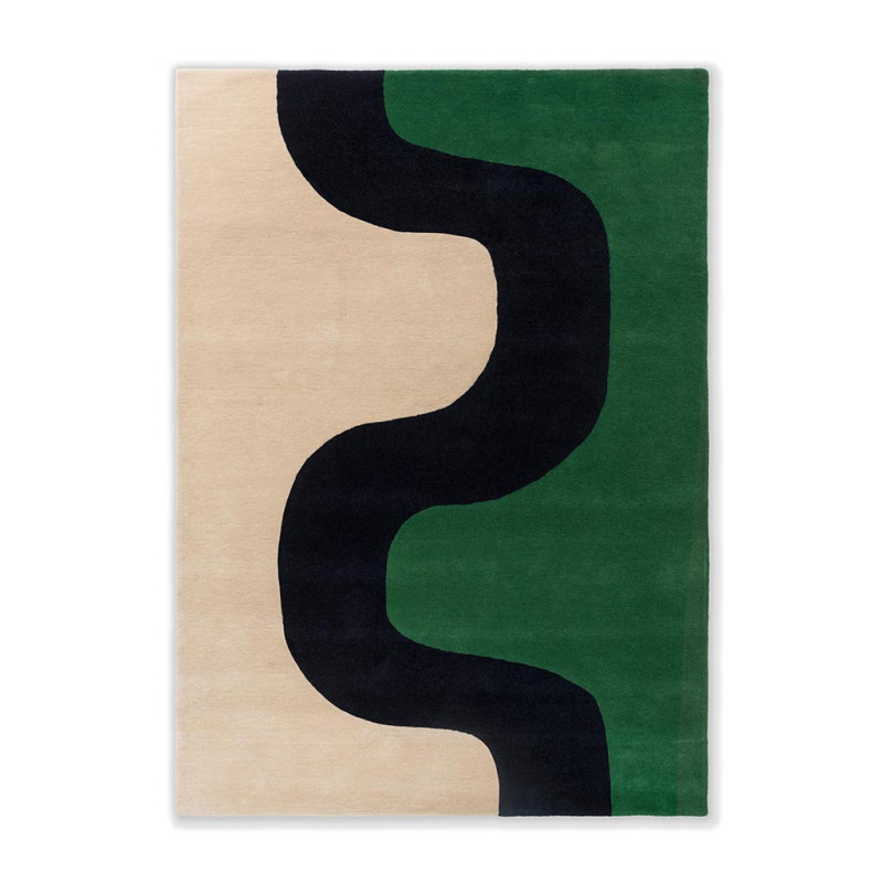Tapis haut de gamme en laine vert Seireeni par Marimekko